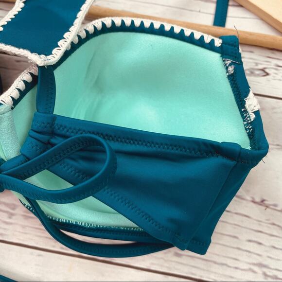 Shade & Shore blue green stitched edge bikini top - Picture 8 of 12